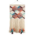 Saro Lifestyle SARO Textured Woven Wall Hanging with Tassel &amp; Fringe Design Multi Color WA987.M